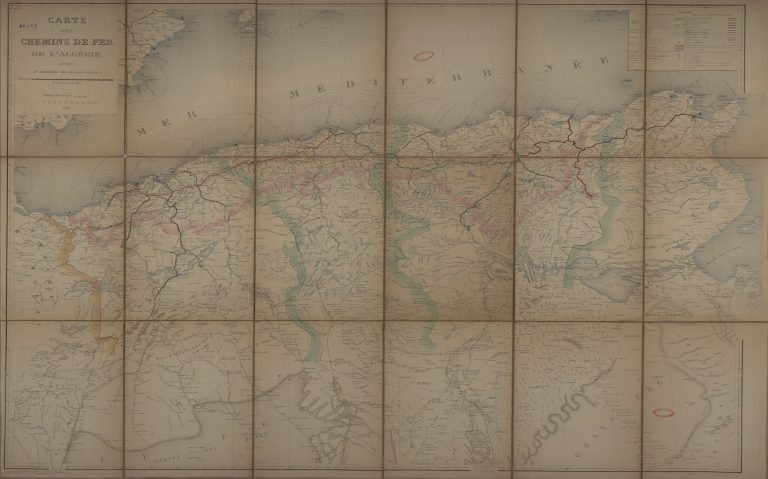 carte des chemins de fer de l'Algérie1-1.250.000(1886)